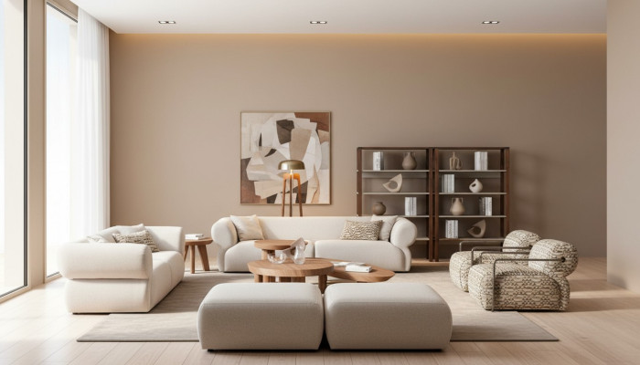 Sofà set 6 pezzi. Divano con seduta e pouf Set salotto design moderno