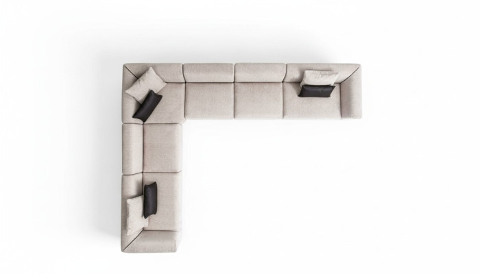 Divano angolare a forma di U divano imbottito design soggiorno paesaggio seduta designer.