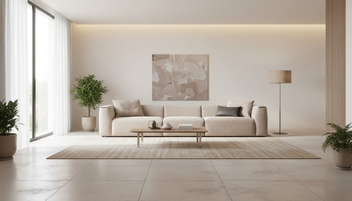 Divano beige Soggiorno Mobili imbottiti Cinque posti Designer Mobili di lusso Nuovo