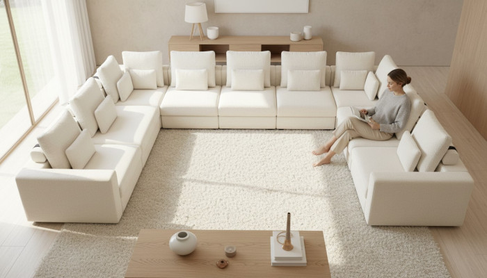 Design divano ad angolo moderno a L, divani moderni, divano imbottito per il soggiorno moderno.
