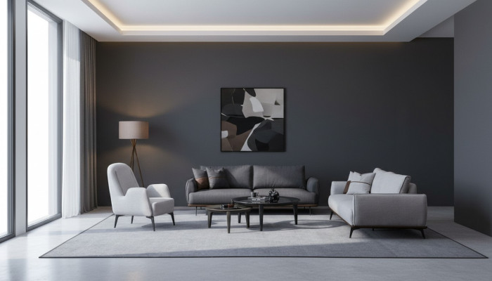 Sofà a tre posti e poltrona da salotto Set Design Moderno Divano in tessuto