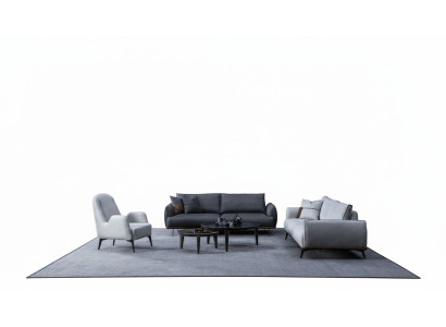 Sofà a tre posti e poltrona da salotto Set Design Moderno Divano in tessuto
