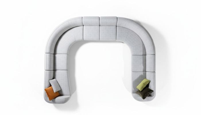 Divano a forma di U design lussuoso per salotto moderno, tessile divano d'angolo.