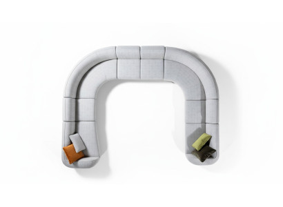 Divano a forma di U design lussuoso per salotto moderno, tessile divano d'angolo.