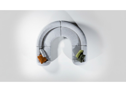 Divano ad angolo di lusso a forma di U, divano da salotto, divano imbottito, design moderno, mobili.