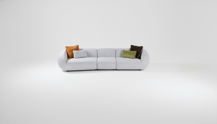 Divano grigio di lusso a cinque posti soggiorno divani designer imbottiti