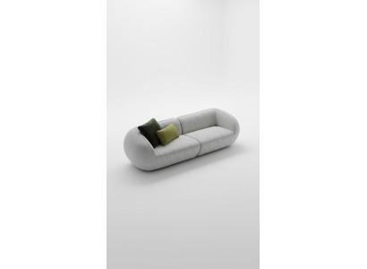 Gruppo divano grigio tre posti poltrona set mobili imbottiti design di lusso