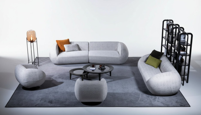 Set da salotto Lounge divano a tre posti divanetto poltrona angolare Moderno