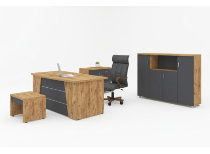 Completo moderno di mobili da ufficio per la stanza da lavoro, set di lusso composto da 4 pezzi.