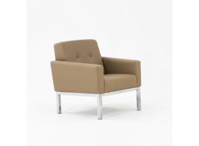 Poltrona Mobili per ufficio Soggiorno Beige Seduta Legno Mobili Poltroncina