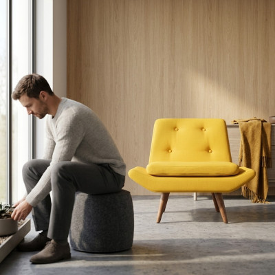 Poltrona Design moderno Mobili da ufficio Seduta di lusso Sedia imbottita nuova