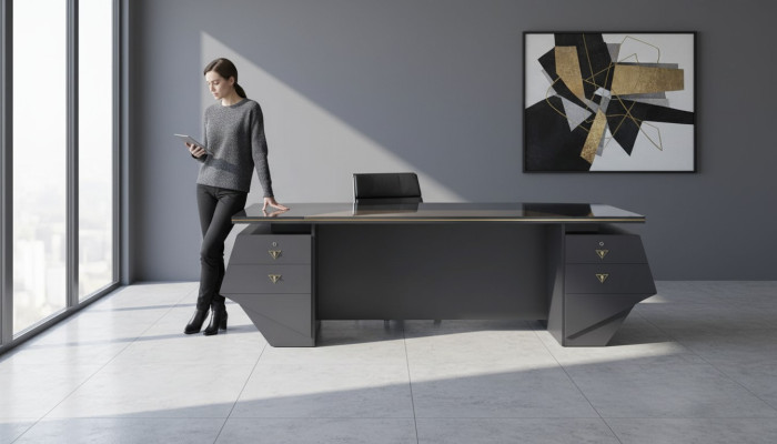 Scrivania da dirigente di lusso Tavolo xxl 260x100 Arredamento design Tavoli moderni