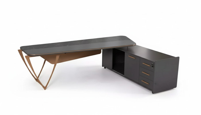 Mobili da ufficio Scrivania ad angolo con cassetti Tavolo moderno per lo studio