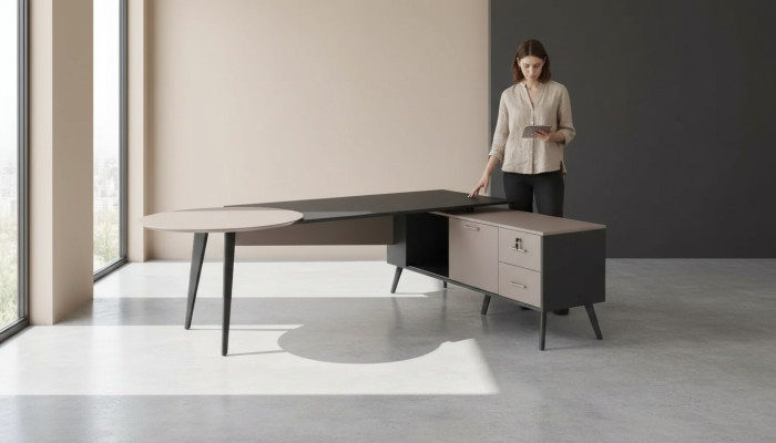 Mobili per ufficio Scrivania angolare Moderno Tavolo di lusso di design Tavoli per lo studio