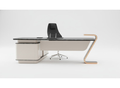 Scrivania illuminata a LED, design, tavolo per l'arredamento d'ufficio 250cm.