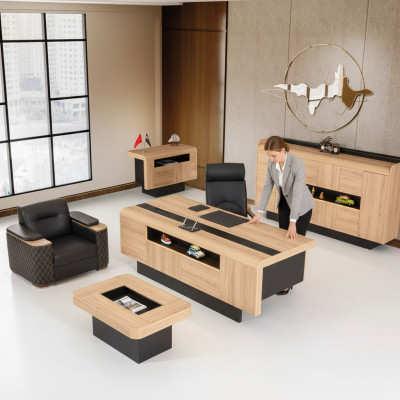 Mobili studio di lusso Arredamento da ufficio Set completo Tavolo Armadio 3 pezzi
