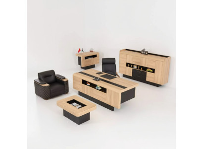 Mobili studio di lusso Arredamento da ufficio Set completo Tavolo Armadio 3 pezzi