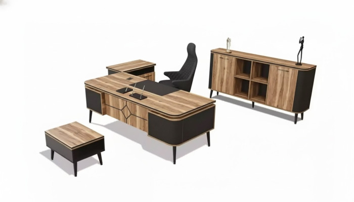 Scrivania in legno per l'ufficio, 220x90, mobili da designer.