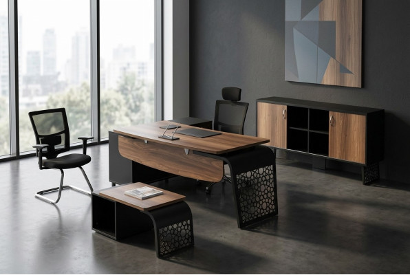 Scrivania d'angolo per ufficio Mobili da ufficio Tavolo del capo Arredamento d'ufficio design Tavolo