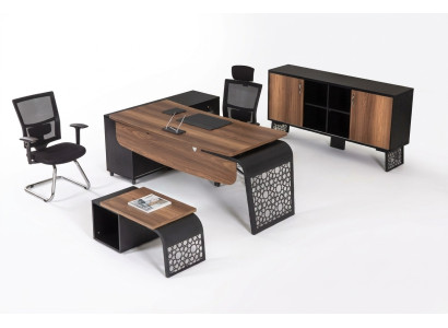 Scrivania d'angolo per ufficio Mobili da ufficio Tavolo del capo Arredamento d'ufficio design Tavolo