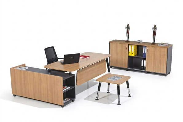 Tavolo Mobili in legno Set mobili da ufficio Mobili da studio Scrivania d'angolo Armadi 3 pz
