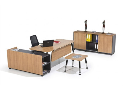 Tavolo Mobili in legno Set mobili da ufficio Mobili da studio Scrivania d'angolo Armadi 3 pz