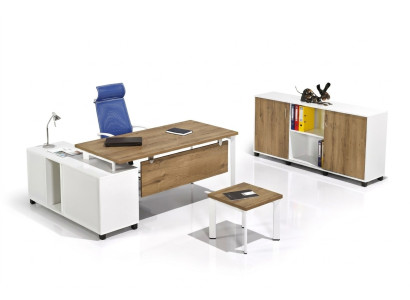 Lussuoso set di mobili per ufficio in bianco per arredare lo studio, nuovo, 3 pezzi.