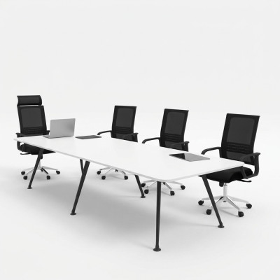 Tavolo riunione bianco Tavolo conferenza Arredamento ufficio Stile