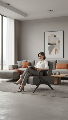 Poltrona di lusso in stoffa per l'ufficio, arredamento per la stanza da lavoro, seduta tessile, mobili nuovi.