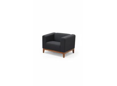 Ufficio a casa, poltrona nera, seduta di lusso, imbottitura in tessuto, mobili 92x77x65.