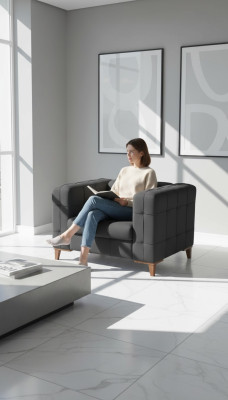 Poltrona nera per ufficio moderna da designer, nuova.