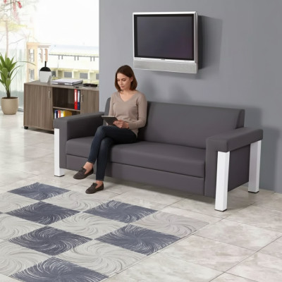 Divano a 3 posti per ufficio in tessuto rivestito in stoffa moderno design.