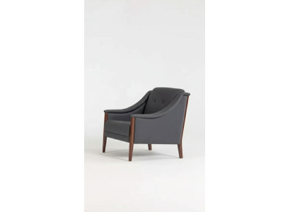 Poltrona da studio, poltrona imbottita grigia, sedile, mobile, tessuto, moderno, design.