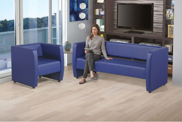 Lusso Sedia blu Arredamento per ufficio Studio Imbottitura Tessuto Tessuto Nuovo