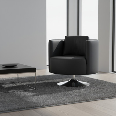 Mobili da ufficio Poltrona di lusso Nera Poltrona Imbottitura Tessuto Design moderno Sedia con braccioli