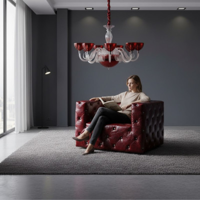 Chesterfield poltrona divano in pelle lussuoso poltrona Bordeaux club nuova