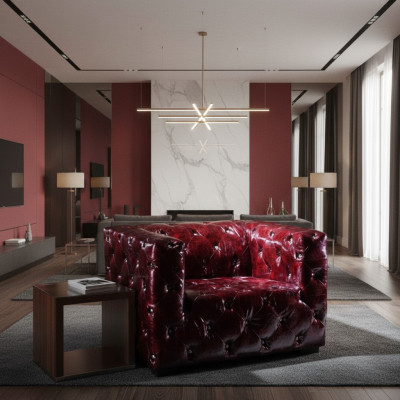 Chesterfield poltrona divano in pelle lussuoso poltrona Bordeaux club nuova