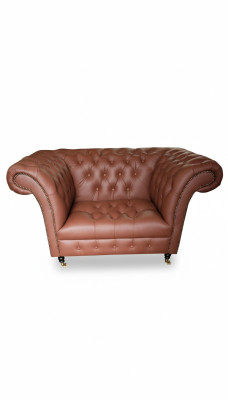 Lussuosa poltrona Chesterfield in pelle Sitz Lounge Sessels Marrone Moderno