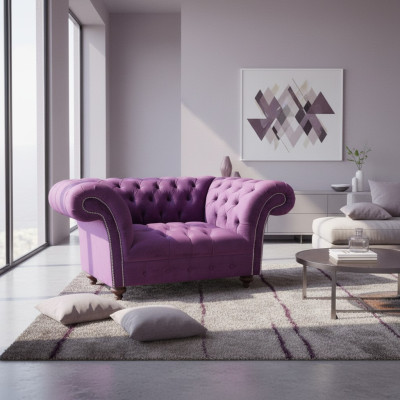 Poltrona Chesterfield 1 posto in tessuto poltrona stoffa seduta salotto.