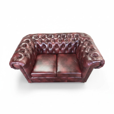 Divano Chesterfield 2 posti in pelle Lounge Divani Divani Marrone Moderno