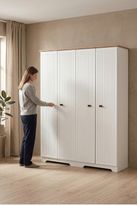 Mobili classici Scaffali Armadi Armadio Camera da letto Legno 160cm Lusso