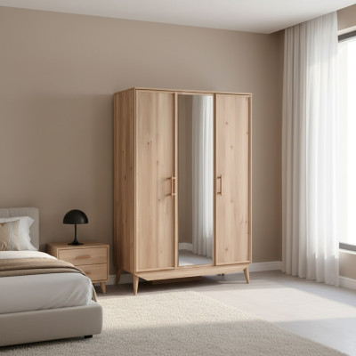 Armadio in legno marrone design mobili da camera da letto Armadio elegante
