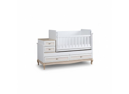 Lettino per bambini Letto da bambino Set di biancheria da letto Con cassetto bianco nella cameretta moderna