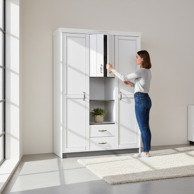 Casa di campagna Armadio Camera da letto Mobili Legno Bianco Armadio Armadi di alta qualità