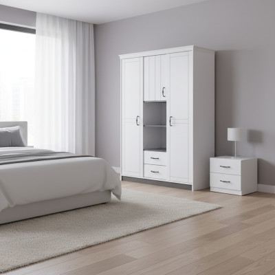 Casa di campagna Armadio Camera da letto Mobili Legno Bianco Armadio Armadi di alta qualità