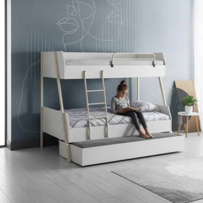 Letto per ragazzi Bianco Letto per bambini Design Letto moderno Arredamento per cameretta dei bambini