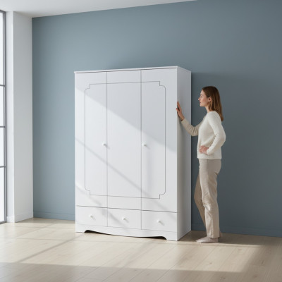 Armadio guardaroba Mobile Camera da letto Armadi Legno Bianco Loft Arredamento