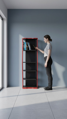 Scaffale Armadio Libreria Armadi Mobili Polifunzionali Marrone 164x40x34