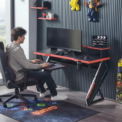 Tavoli moderni Scrivania Scrivania per bambini nera Tavolo per computer da gioco