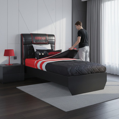Letto design Letto per bambini Letto per ragazzi Mobili in legno con morbido 120x200cm